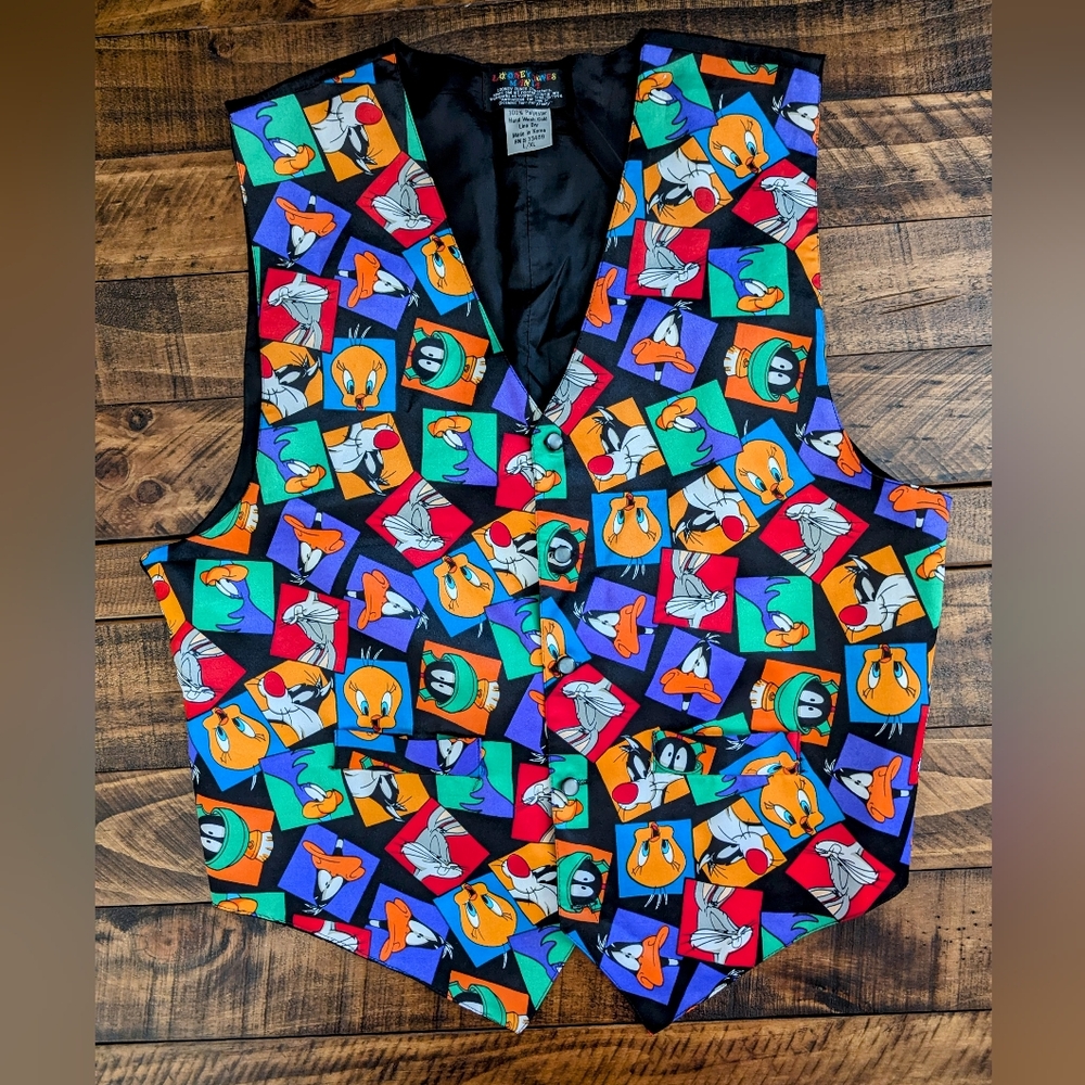 Looney Tunes Vintage Character Print Vest Unisex L/XL
